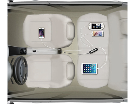 4 Port USB Charger in use